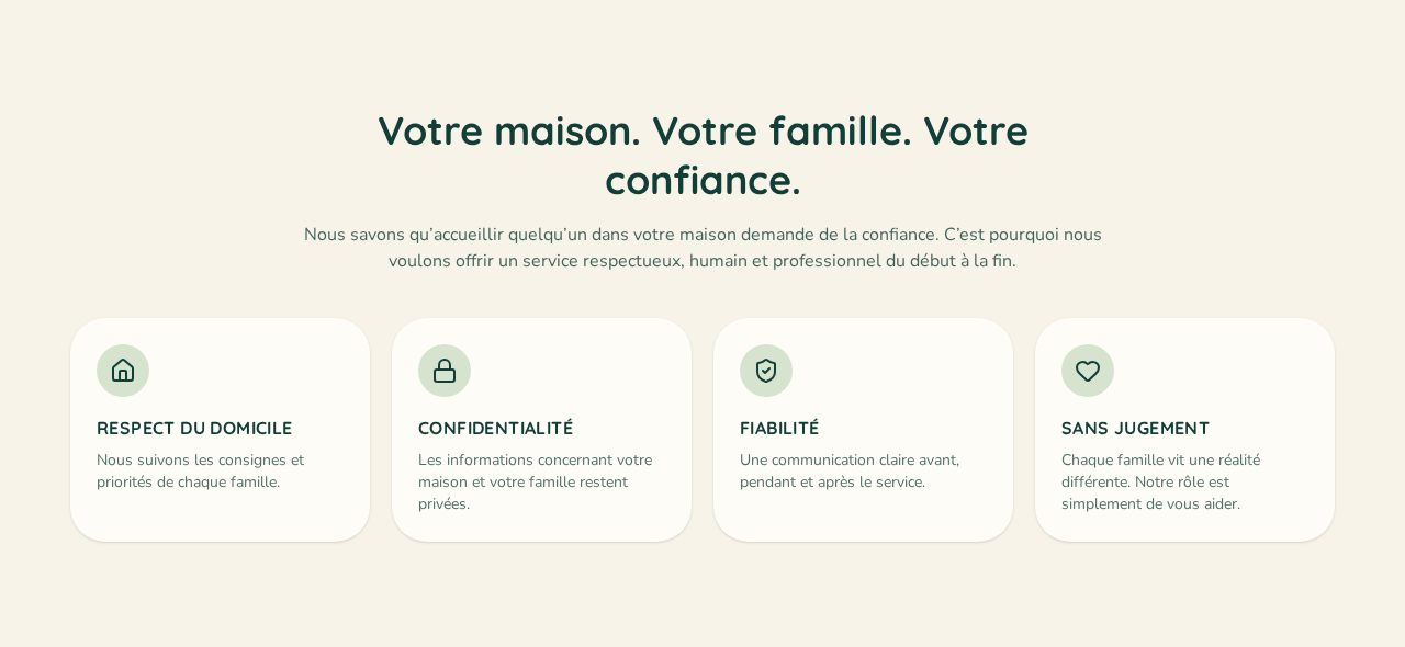 Actual website section about respect, confidentiality, reliability and a judgement-free service.